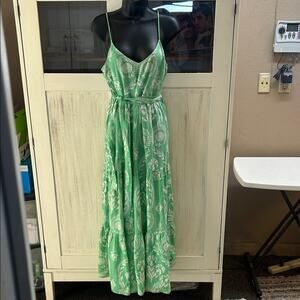 Vero Moda Light Green Floral Maxi Dress